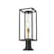 Z-Lite Dunbroch 1 Light Outdoor Pier Mounted Fixture, Deep Bronze + Outdoor Brass & Clear 584PHMR-553PM-DBZ - alternate 2